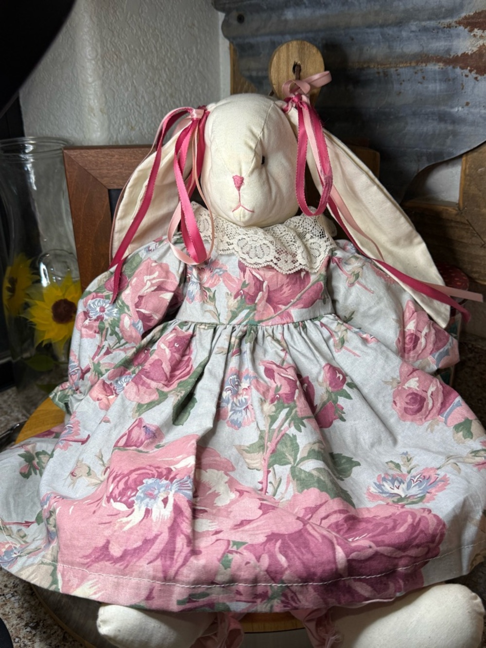 Vintage Handmade Rabbit Cloth Doll
